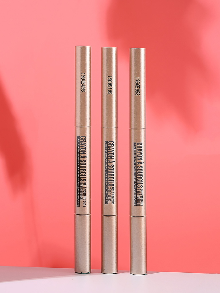 2 in 1 Eyebrow Pencil Eyebrow Gel Dark Brown