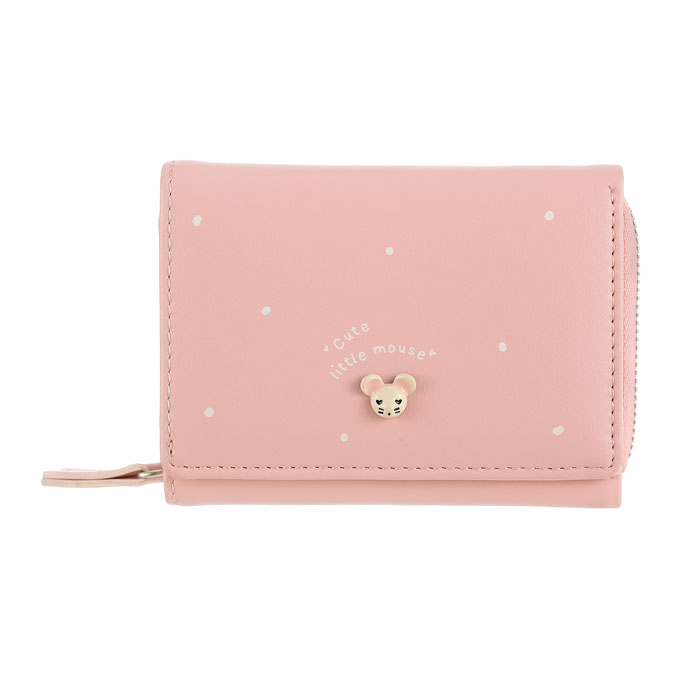 Mouse Short Three fold Zipper Wallet