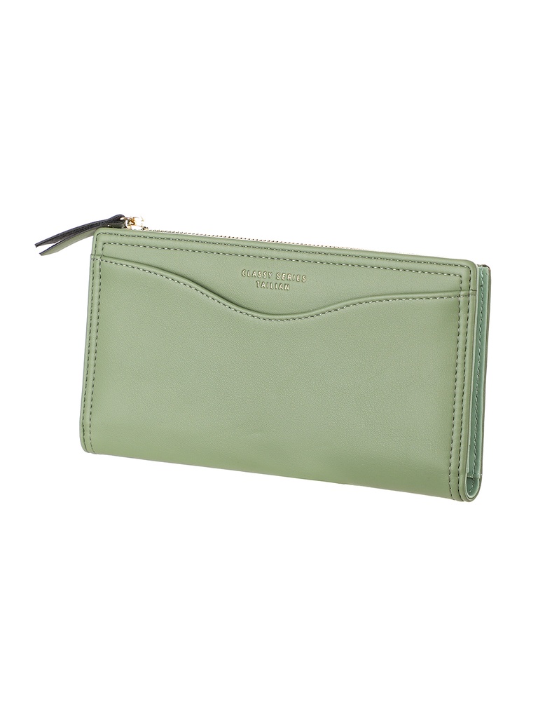 Leisure Two fold Long Wallet Green