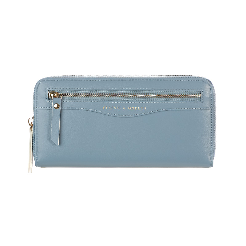 Women s Long Zipper Wallet Blue