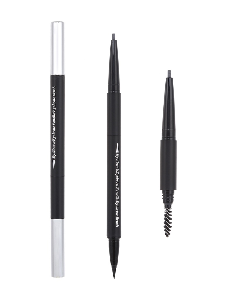 3 in 1 Eyeliner Eyebrow Pencil Eyebrow Brush Grey