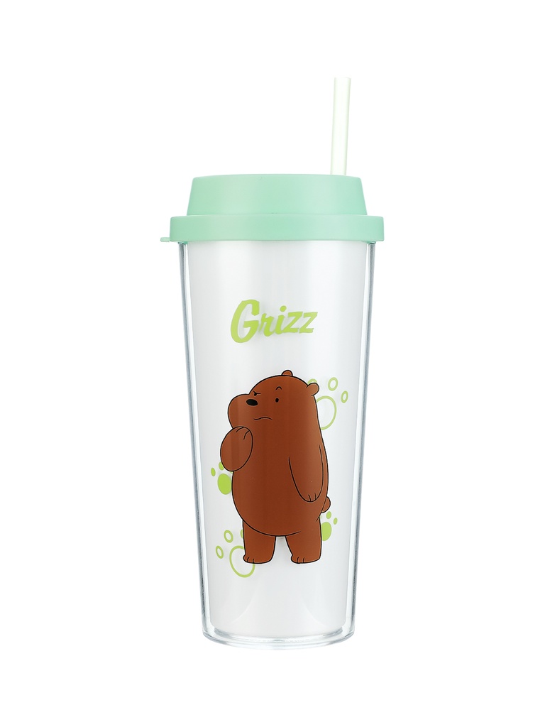 WBB Grizzly 550ml Double-Layer Straw Bottle
