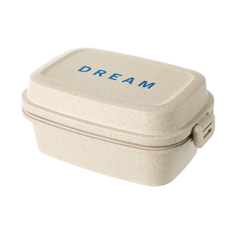 Wheat Straw Bento Box with Double Clips 980ml