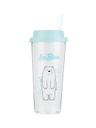 WBB Ice Bear 550ml Double-Layer Straw Bottle